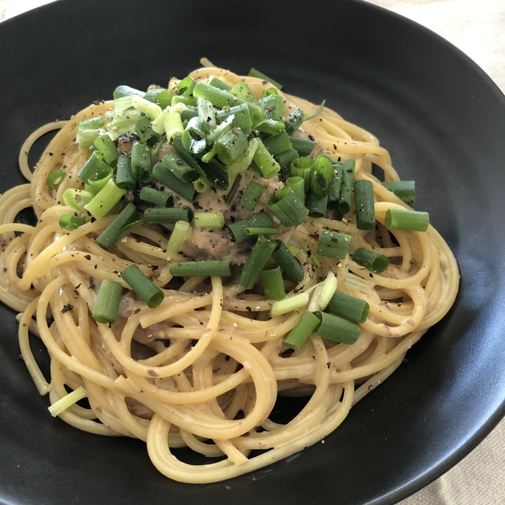 イワシ缶の和風マヨパスタ